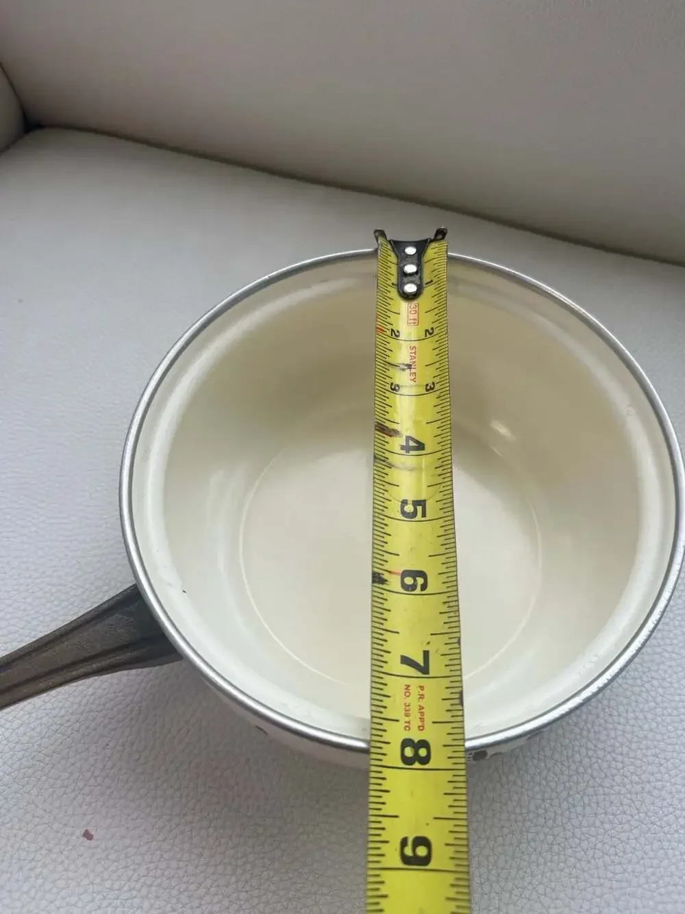 Vintage Asta Enamelware Casserole Serving Pan with Brass Handles Floral Pattern